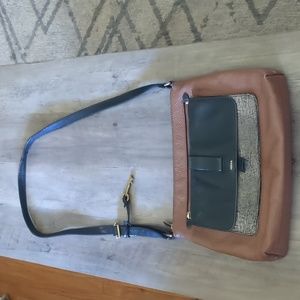 Fossil Brown and Black Crossbody Bag